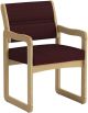 Valley Collection Guest Chair, Sled Base, Arch Wine, Light Oak