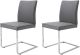 Ivy Dining Chair Gray Faux Leather Chrome frame
