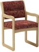 Valley Collection Guest Chair, Sled Base, Watercolor Rose, Light Oak