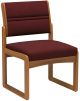 Valley Collection Armless Guest Chair, Sled Base, Cabernet Burgundy, Medium Oak