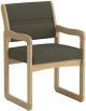 Valley Collection Guest Chair, Sled Base, Arch Khaki, Light Oak