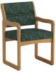 Valley Collection Guest Chair, Sled Base, Leaf Green, Light Oak