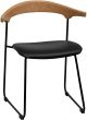 Guest Modern Metal Accent Dining Chair With Padded Faux Leather Seat