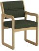 Valley Collection Guest Chair, Sled Base, Arch Green, Light Oak