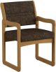 Valley Collection Guest Chair, Sled Base, Watercolor Earth, Medium Oak