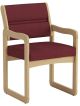 Valley Collection Guest Chair, Sled Base, Cabernet Burgundy, Light Oak