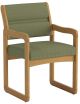 Valley Collection Guest Chair, Sled Base, Arch Olive, Medium Oak