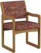 Valley Collection Guest Chair, Sled Base, Watercolor Rose, Medium Oak