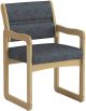 Valley Collection Guest Chair, Sled Base, Watercolor Blue, Light Oak