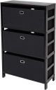Torino 4-PC Set Storage Shelf with Black Fabric Baskets