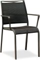 Aloha Indoor/Outdoor Dining Armchair Grey Aluminium frame, grey Textilene sling seat and back, Stackable