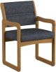 Valley Collection Guest Chair, Sled Base, Watercolor Blue, Medium Oak