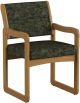 Valley Collection Guest Chair, Sled Base, Watercolor Green, Medium Oak