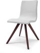 Olga Dining Chair White Faux Leather Natural walnut Solid Wood Legs