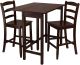 Lynnwood 3-Pc Drop Leaf High Table with 2 Counter Ladder Back Stool/Chair