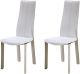 Allison Dining Chair white hard leather matching stitching