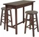 Sally 3-Pc Breakfast Table Set with 2 Square Leg Stools