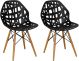 Stencil Cut Out Eiffel Dining Side Chair- Set Of 2