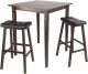 3pc Kingsgate High/Pub Dining Table with Cushioned Saddle Stool
