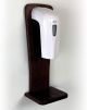Automatic Touchless Gel Hand Sanitizer Dispenser on Oak Wall Mount Rack, Mahogany