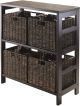 Granville 5pc Storage Shelf with 4 Foldable Baskets, Espresso
