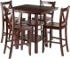 Orlando Set High Table 5 pieces-2 Shelves with 4 V-Back Counter Stools