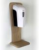 Automatic Touchless Gel Hand Sanitizer Dispenser on Oak Wall Mount Rack, Unfinished