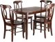 Inglewood 5-PC Set Dining Table w/ 4 Key Hole Back Chairs