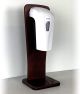Automatic Touchless Gel Hand Sanitizer Dispenser on Oak Countertop Stand, Mahogany