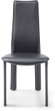 Allison Dining Chair black hard leather matching stitching