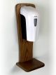 Automatic Touchless Gel Hand Sanitizer Dispenser on Oak Wall Mount Rack, Medium Oak