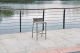 Stone Indoor/Outdoor Stain-steel Rope Barstool, seat and back with rope weaving and stain-steel