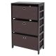 Torino 4-PC Set Storage Shelf w/ Black Fabric Baskets