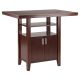 Albany High Table with Cabinet and Shelf in Walnut Finish 