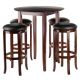 Fiona Round 5pc High/Pub Table Set with PVC Stools