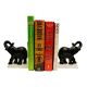 Elephant Figure Decorative Bookend Non Skid Bookend Heavy Duty Black Finish