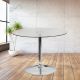 39.25 Inch  Round Glass Table with 29 Inch H Chrome Base