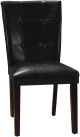 Crescent Black Faux Leather Parsons Chair