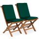 Folding Chair Set and Cushions, Green