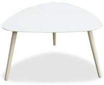 Rowan Indoor/Outdoor Large Side table kidney style, alum top and legs, powder coating  finish