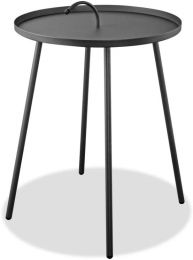 Jett Indoor/Outdoor steel side Table with e-coating and powdercoating finished, handle on table top