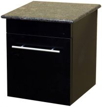 Solid wood wall mount side cabinet-black-baltic brown
