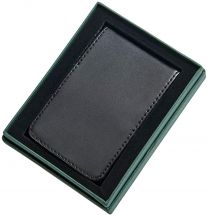 Blk Leather Folding Case W/Ss Money Clip
