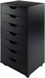 Halifax Cabinet for Closet / Office, 7 Drawers, Black