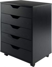 Halifax Cabinet for Closet / Office, 5 Drawers, Black