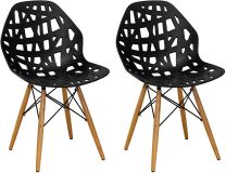 Stencil Cut Out Eiffel Dining Side Chair- Set Of 2