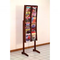 Stance 12 Pocket Curved Floor Display, 2Wx6H, Mahogany