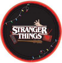Stanger Things Round Paper Plates, 9"- 8 pcs