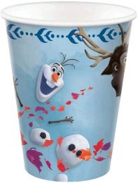Amscan Frozen 2 Birthday, Olaf & Sven Paper Cups, 9 Oz., 8 Ct., Blue, (582087)