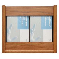 2 Pocket Glove/Tissue Box Holder, Rectangle, Medium Oak